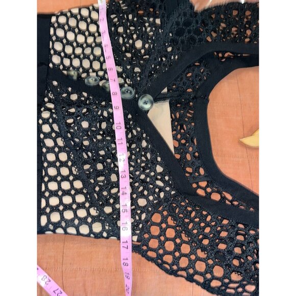 Self-Portrait Lace Frill Jumpsuit Black Size 10 Womens ($575) - Picture 8 of 11